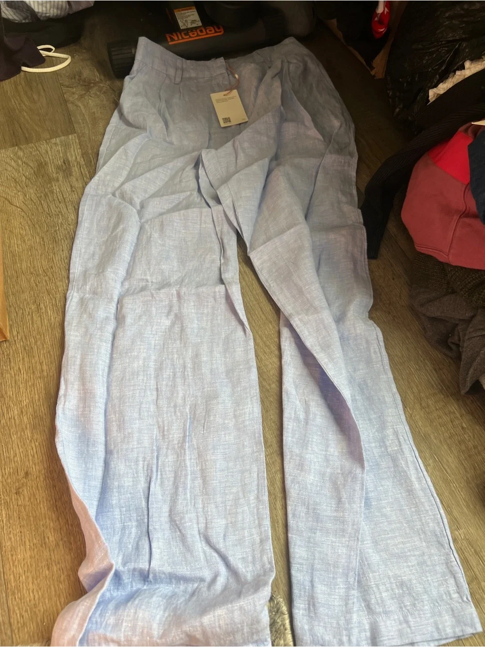 NWT quince blue linen pants size 4
